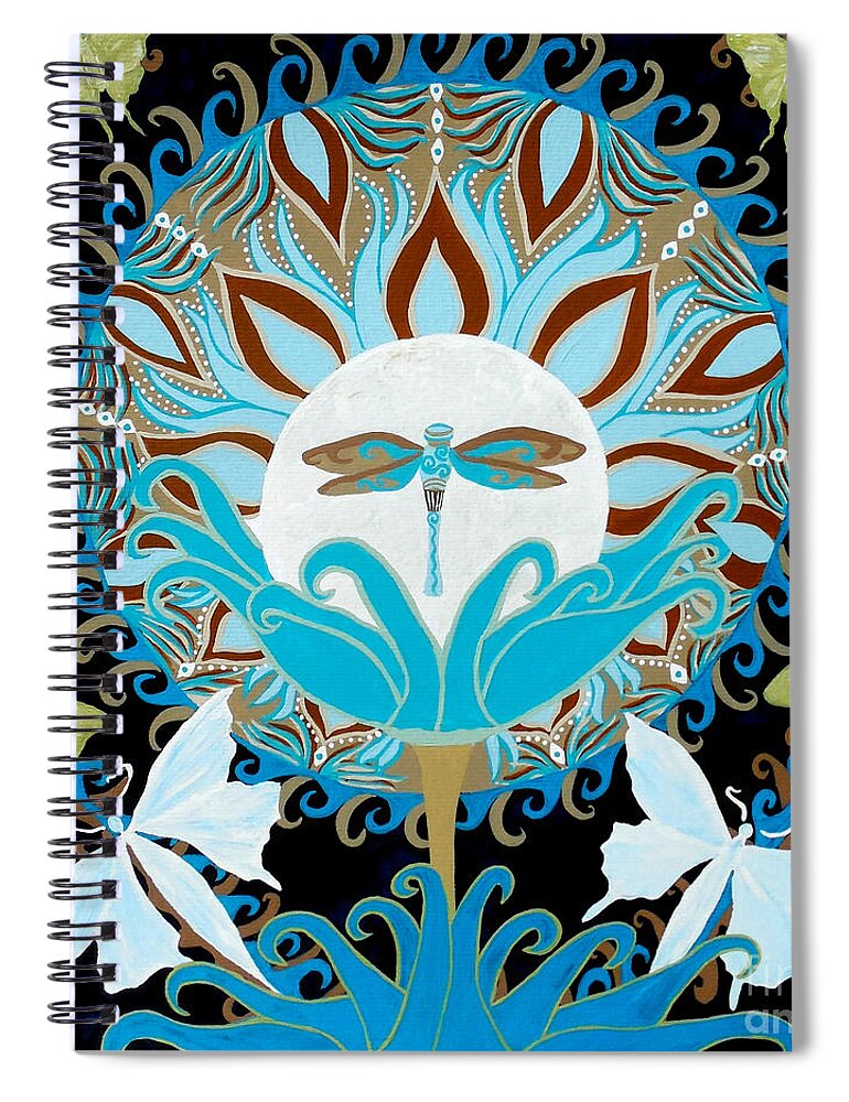Luna Moth Spiral Notebook featuring the painting The Luna Moth Journey of Faith and Love by Jean Fry