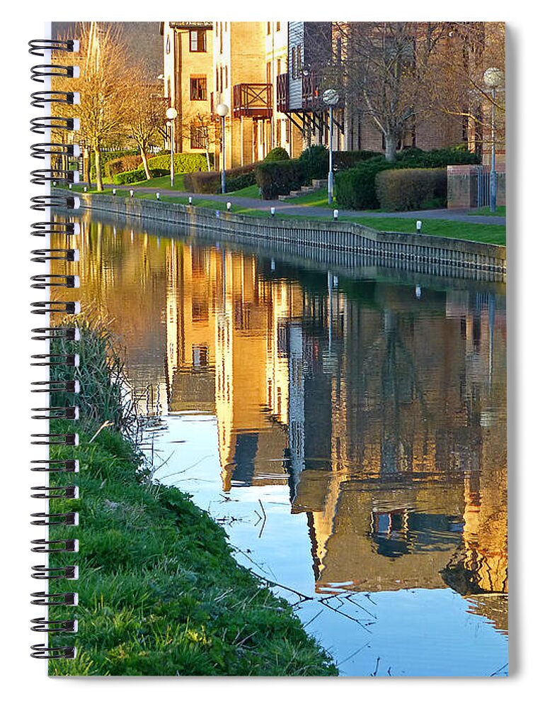 River Spiral Notebook featuring the photograph The Maltings Reflections by Gill Billington