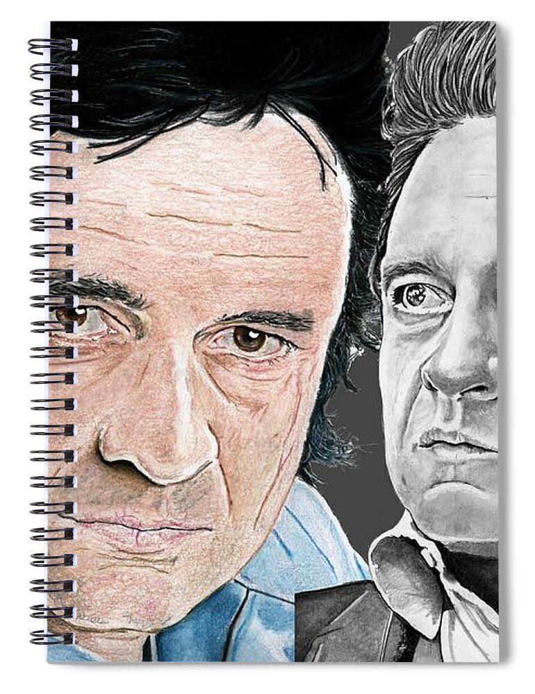 Cash Spiral Notebook featuring the drawing The Man in Black by Bill Richards