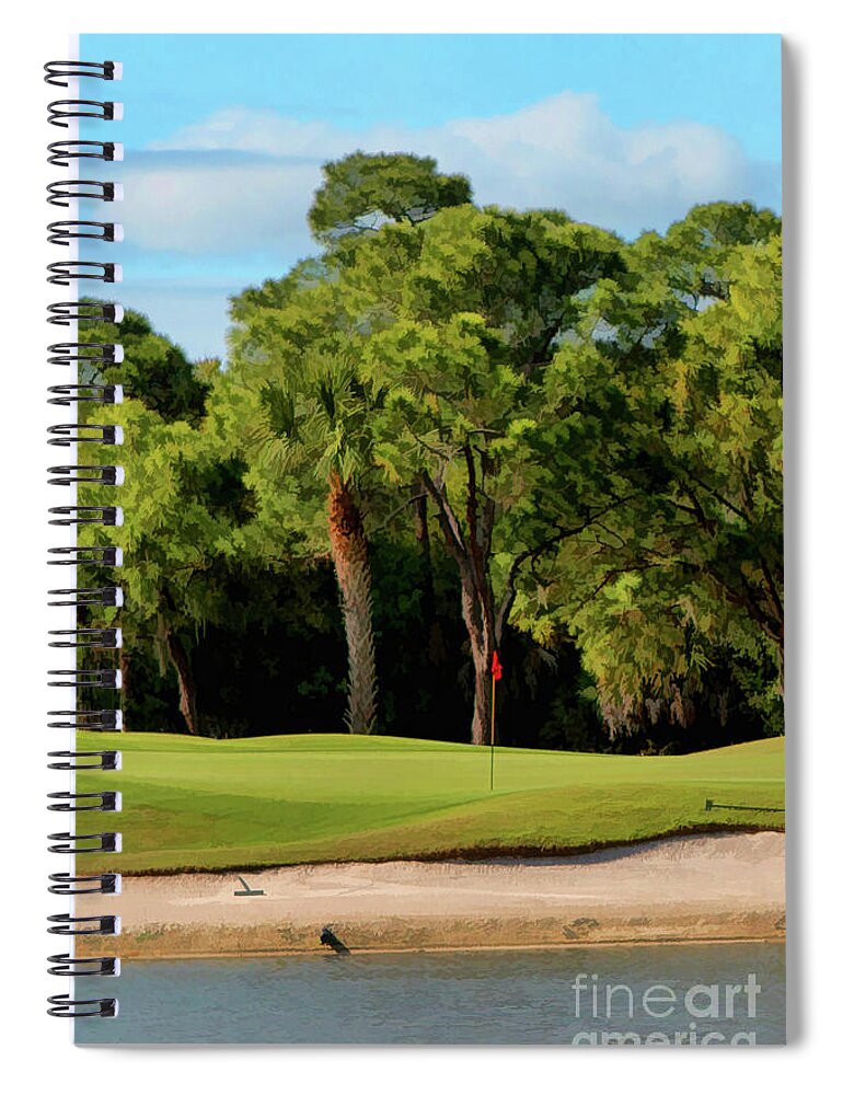 Landscape Photo Spiral Notebook featuring the photograph The Meadows Golf Club 12th by Tom Prendergast