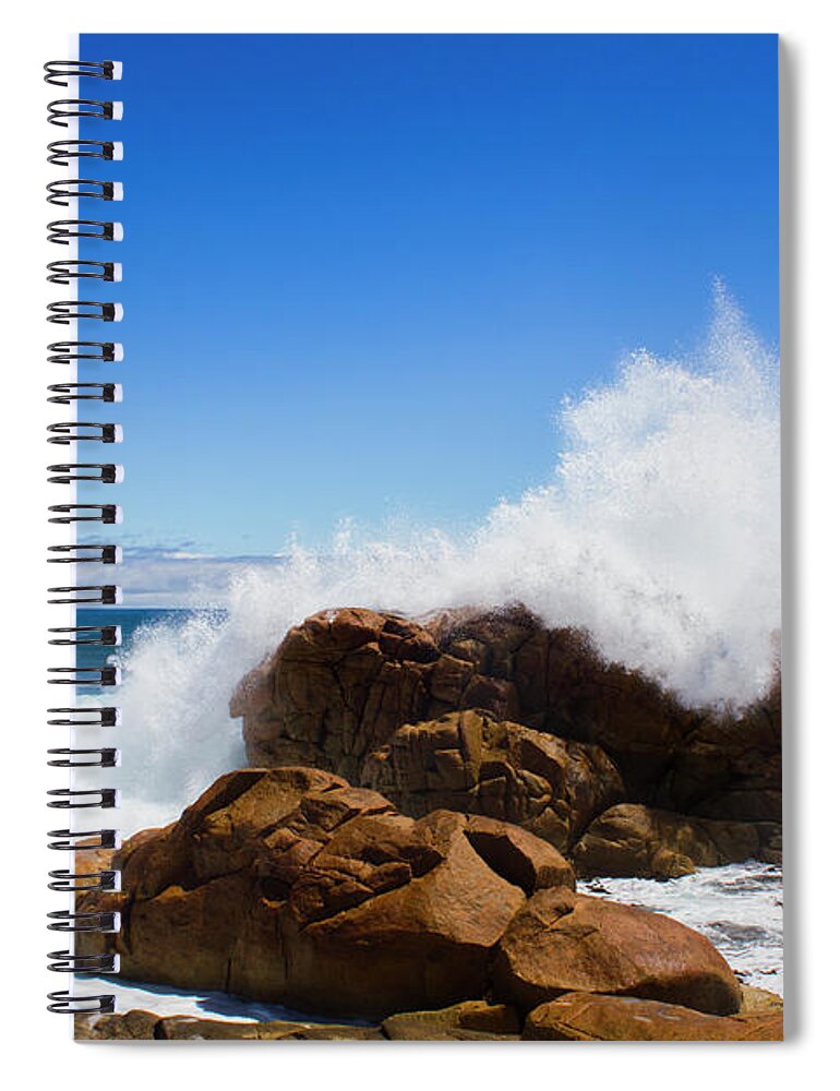 Seascape Spiral Notebook featuring the photograph The might of the ocean by Jorgo Photography