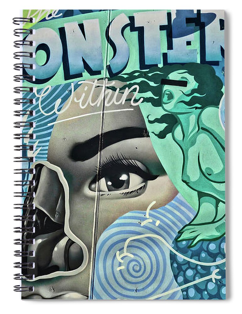 Coney Island New York Spiral Notebook featuring the photograph The Monster Within by Joan Reese