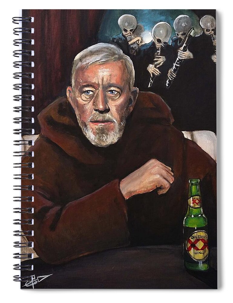 Dos Equis Spiral Notebook featuring the painting The Most Interesting Man in the Galaxy by Tom Carlton