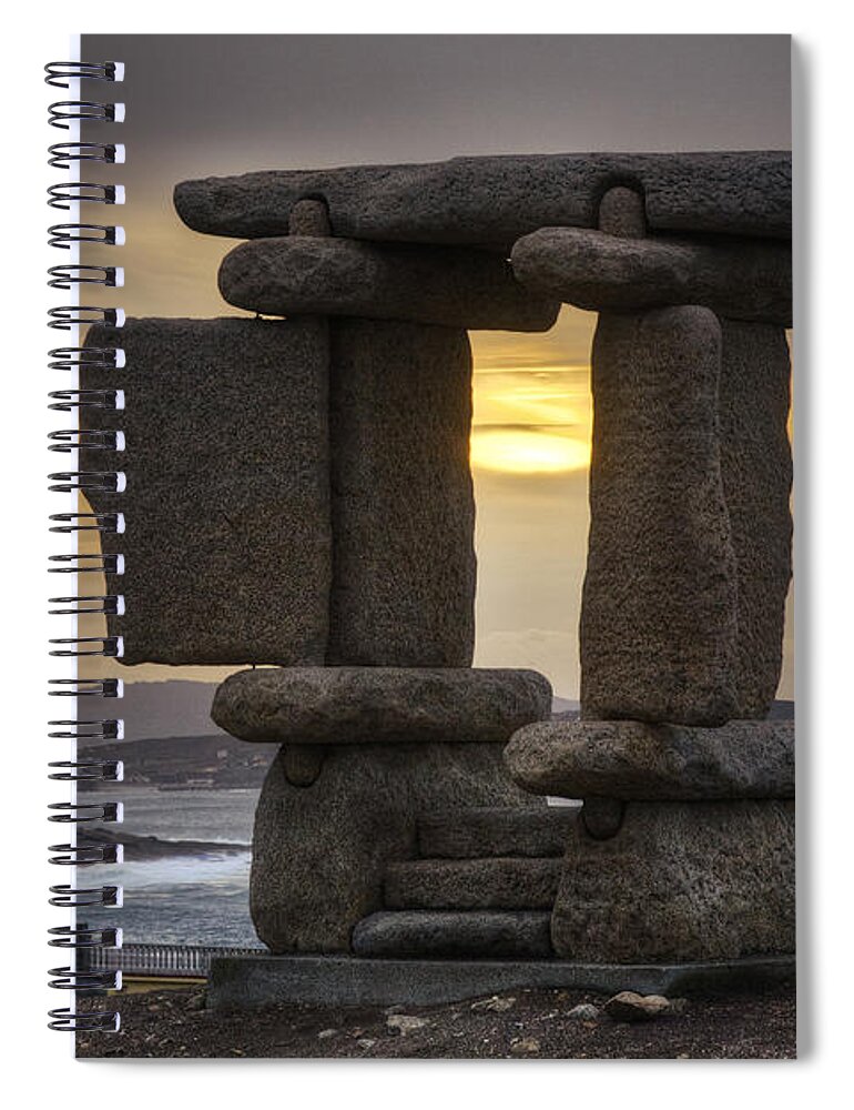 Sculpture.monument Spiral Notebook featuring the photograph The Mystical Open Door to the Ocean by Heiko Koehrer-Wagner