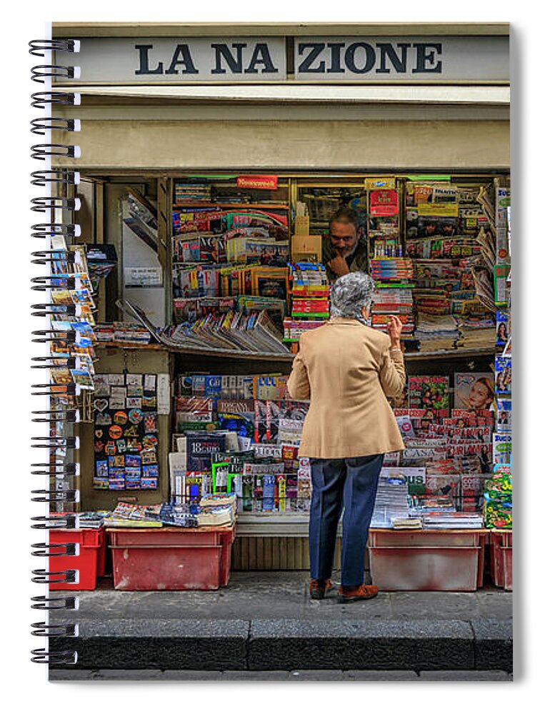 Italy Spiral Notebook featuring the photograph The News Zone by Craig J Satterlee