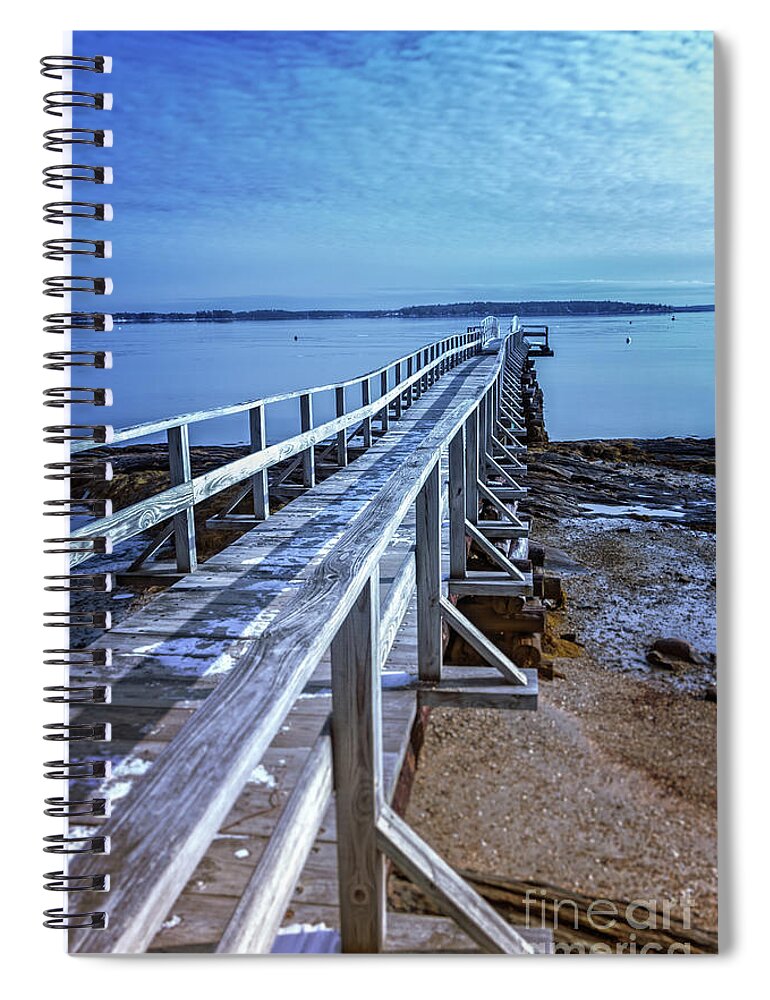 Winslow Park Boat Dock Spiral Notebook featuring the photograph The Ocean is Calling by Elizabeth Dow