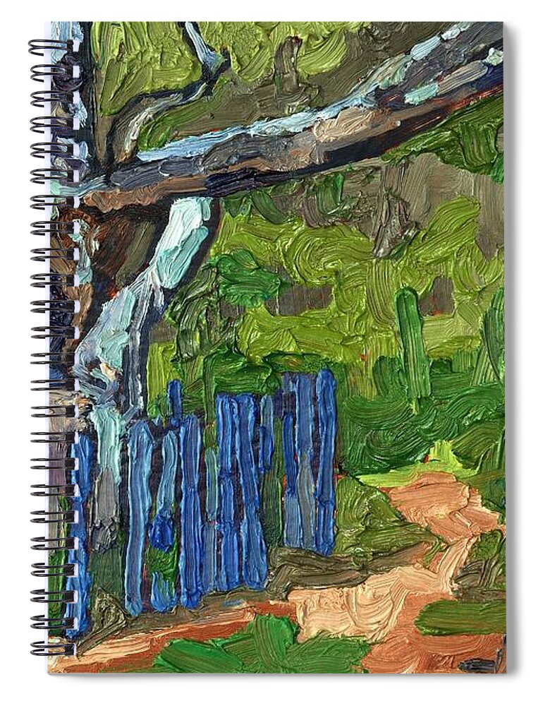 Birch Spiral Notebook featuring the painting The Old Birch by Phil Chadwick