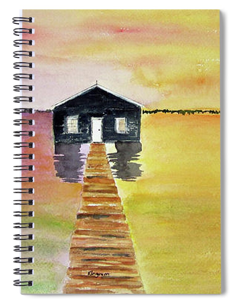 Boat Shed Spiral Notebook featuring the painting The Old Boat Shed by Elvira Ingram