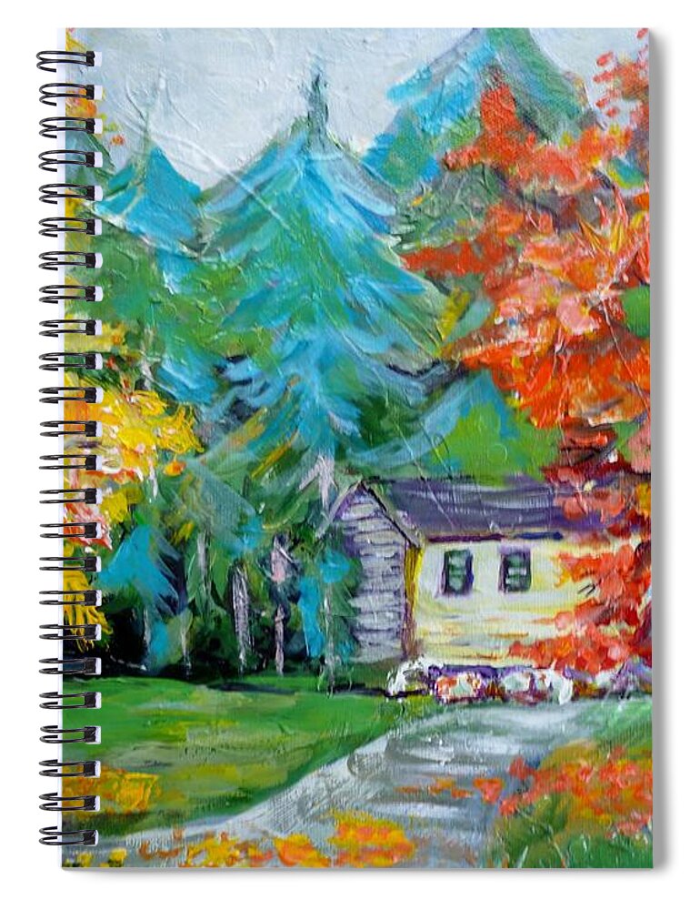 Old Spiral Notebook featuring the painting The old homestead by Saga Sabin