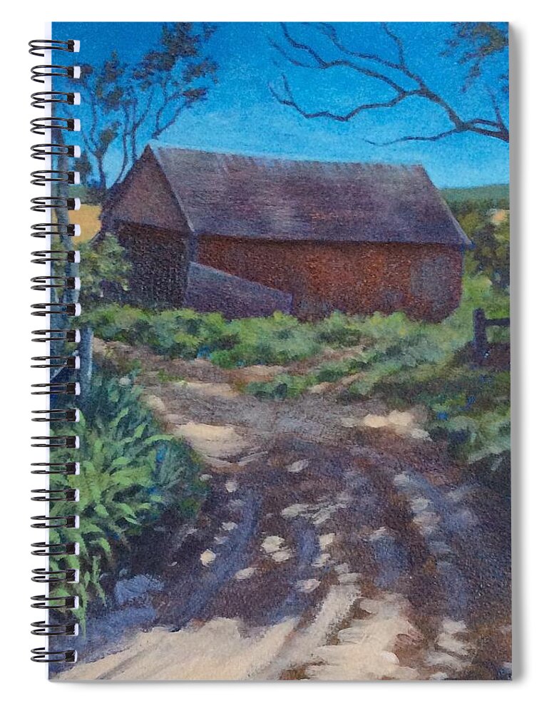 Landscape Spiral Notebook featuring the painting The Old Homestead by Sharon Cromwell