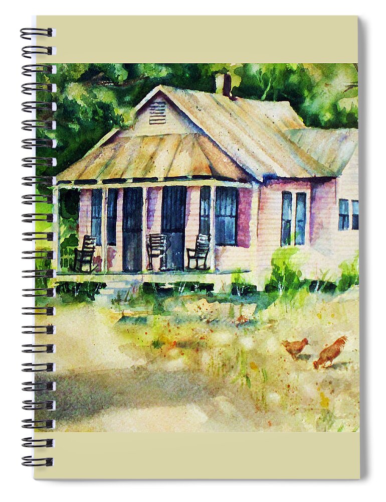 The Old Place Spiral Notebook featuring the painting The Old Place by Rebecca Korpita