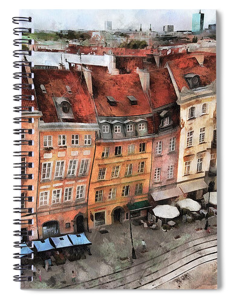  Spiral Notebook featuring the photograph Old Town in Warsaw # 20 by Aleksander Rotner