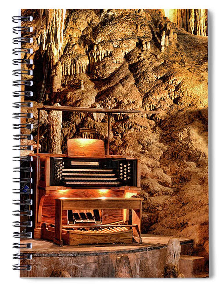 Paul Ward Spiral Notebook featuring the photograph The Organ in Luray Caverns by Paul Ward