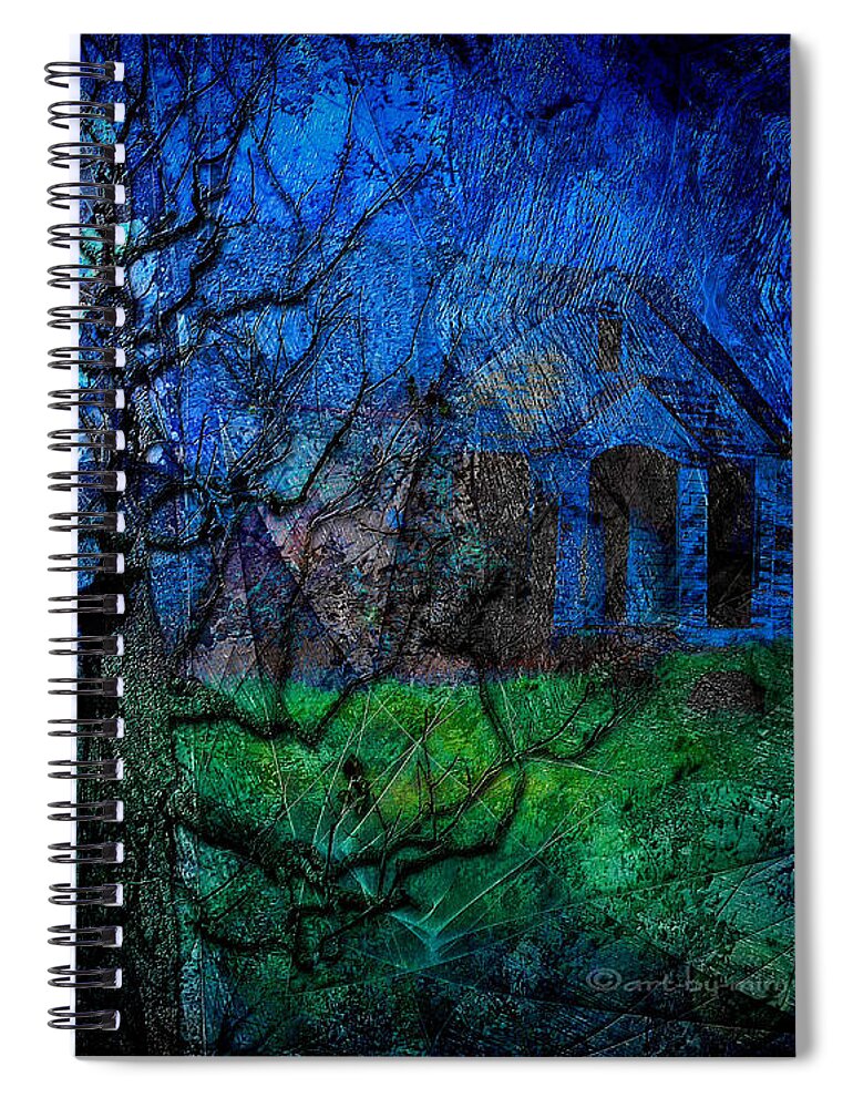 Midnight Spiral Notebook featuring the digital art The Other Side of Midnight by Mimulux Patricia No