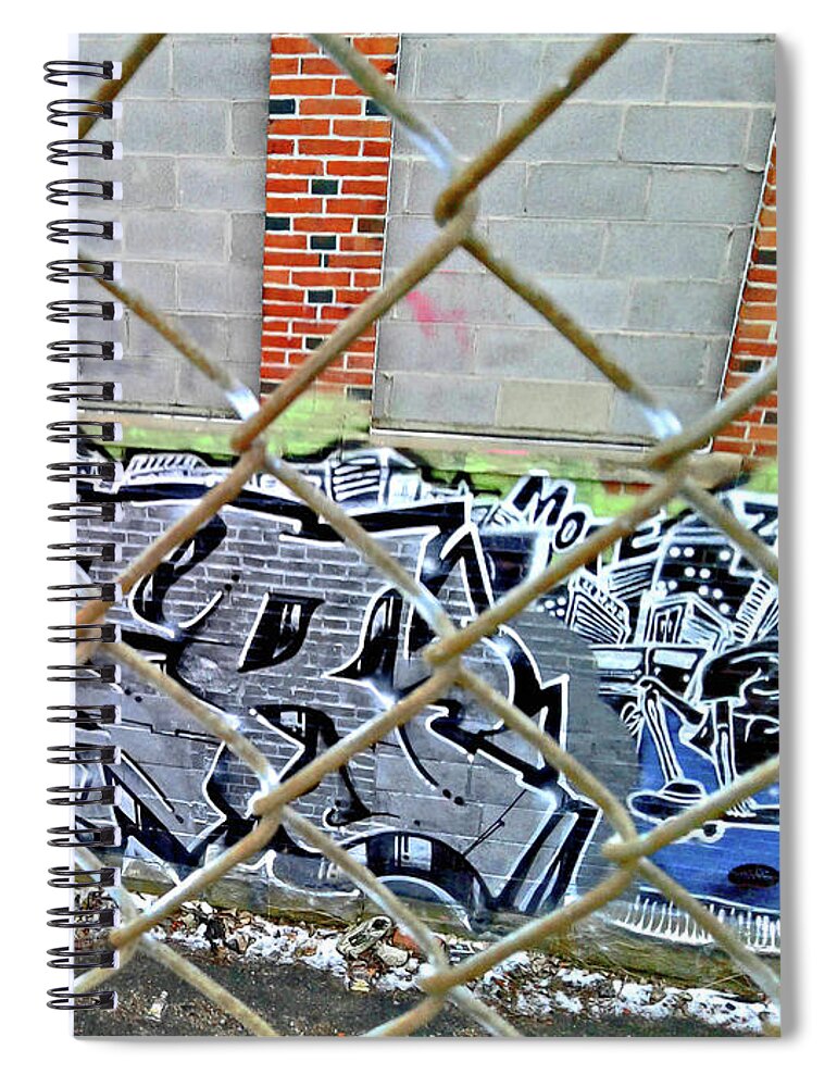 Graffiti Artists Spiral Notebook featuring the painting The Overpass by Anitra Handley-Boyt