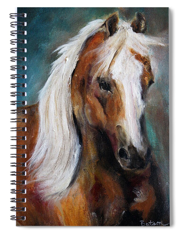 Palomino Spiral Notebook featuring the painting The Palomino I by Barbie Batson