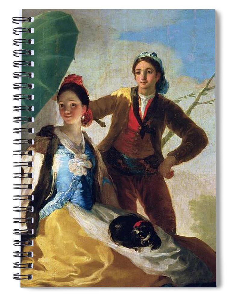 Parasol Goya Spiral Notebook featuring the painting The Parasol by Goya by Goya