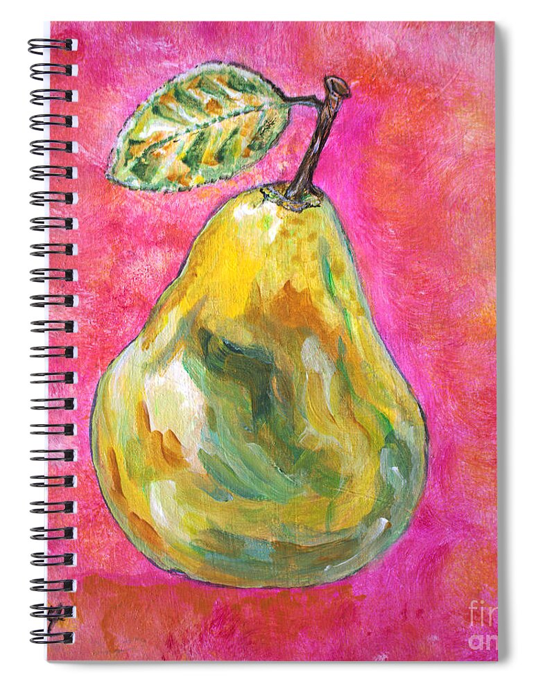 Pear Spiral Notebook featuring the painting the Pear by Ella Kaye Dickey