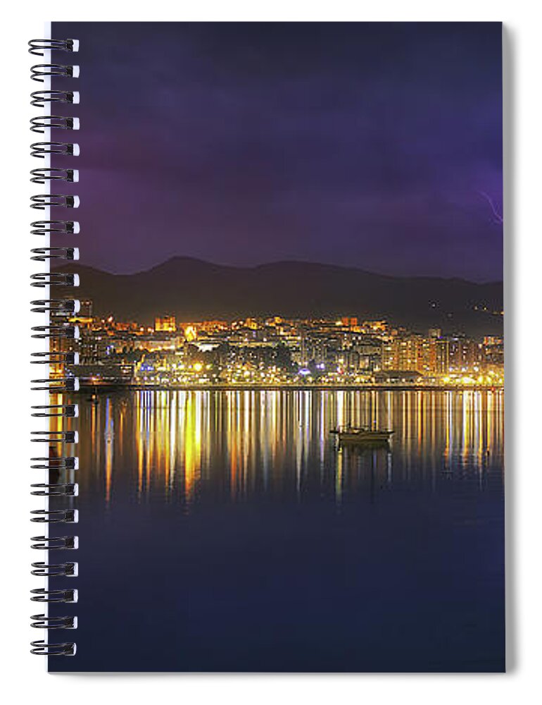 Thunder Spiral Notebook featuring the photograph The perfect storm by Mikel Martinez de Osaba