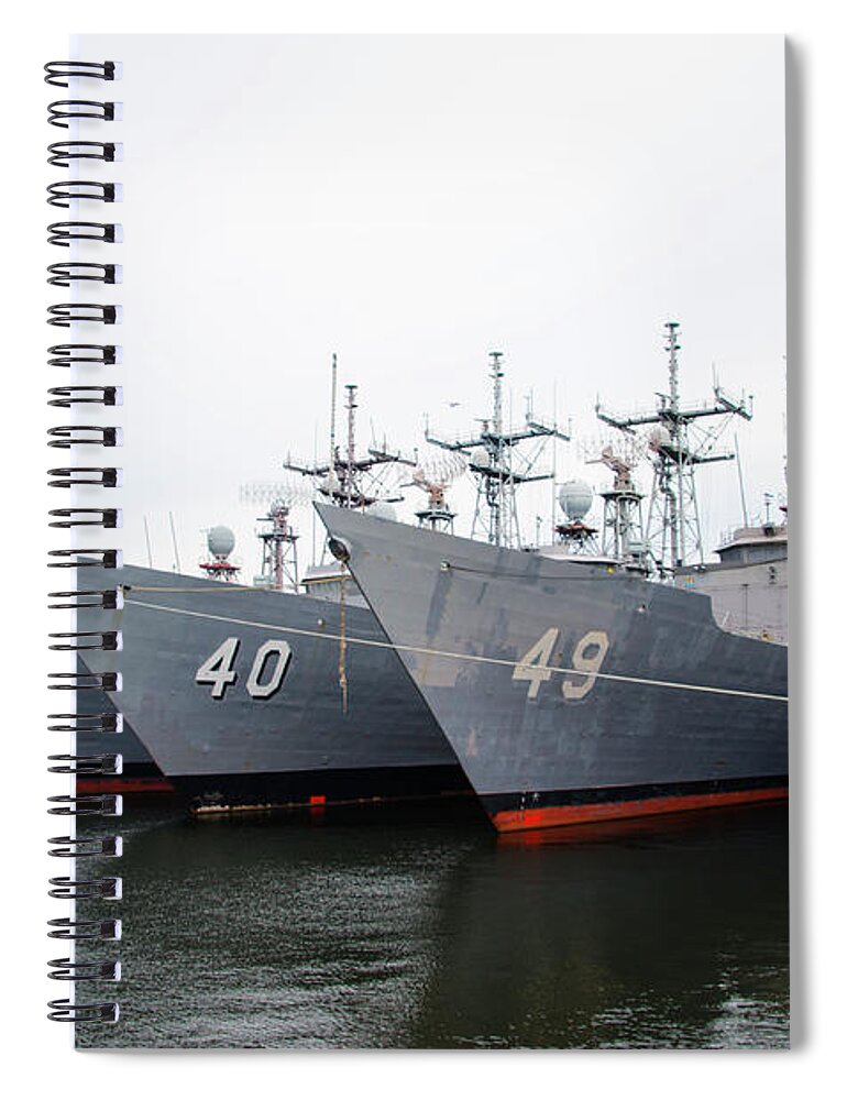 The Spiral Notebook featuring the photograph The Philadelphia Navy Yard by Bill Cannon