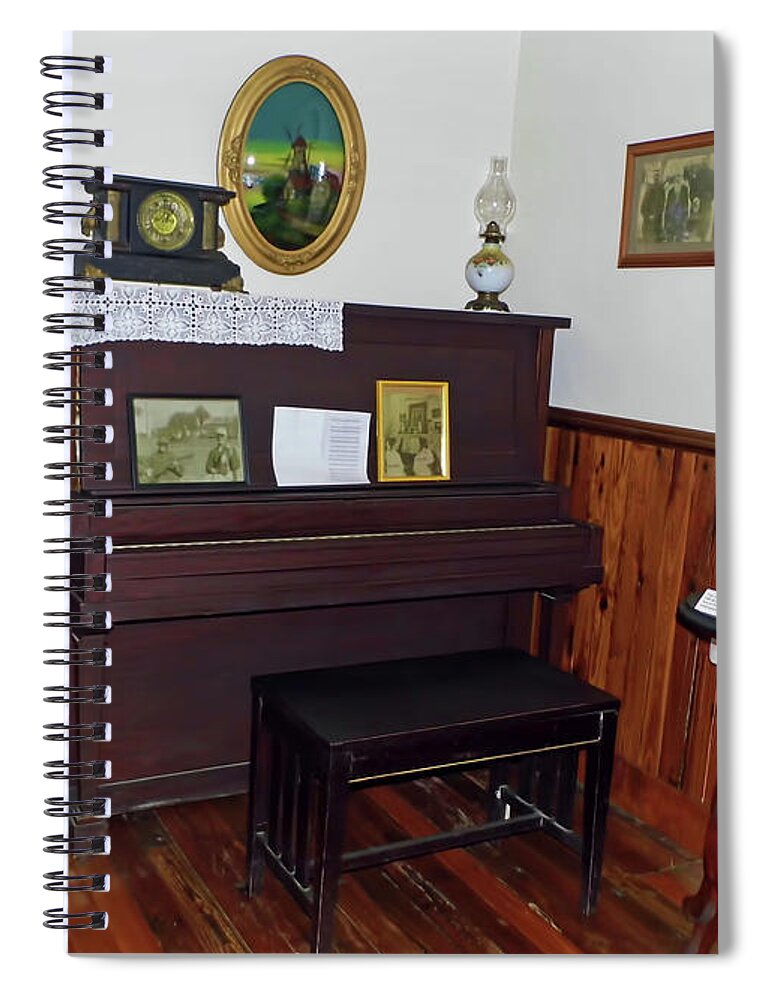 Piano Spiral Notebook featuring the photograph The Piano Room by D Hackett