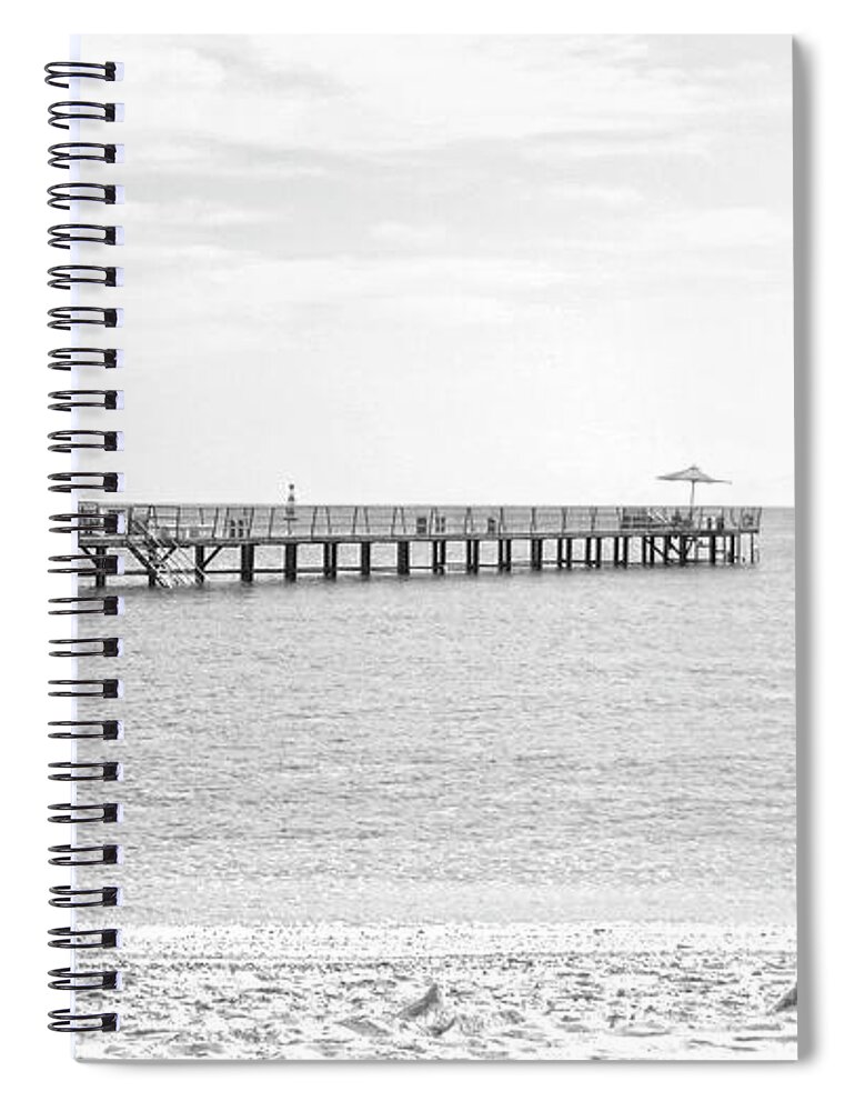 Seascape Spiral Notebook featuring the photograph The Pier by Johanna Hurmerinta