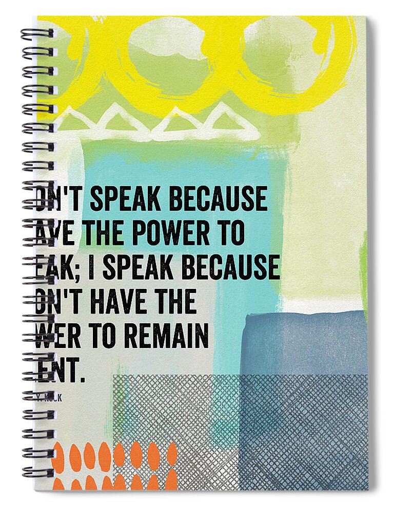 Faith Spiral Notebook featuring the painting The Power To Speak- Contemporary Jewish Art by Linda Woods by Linda Woods