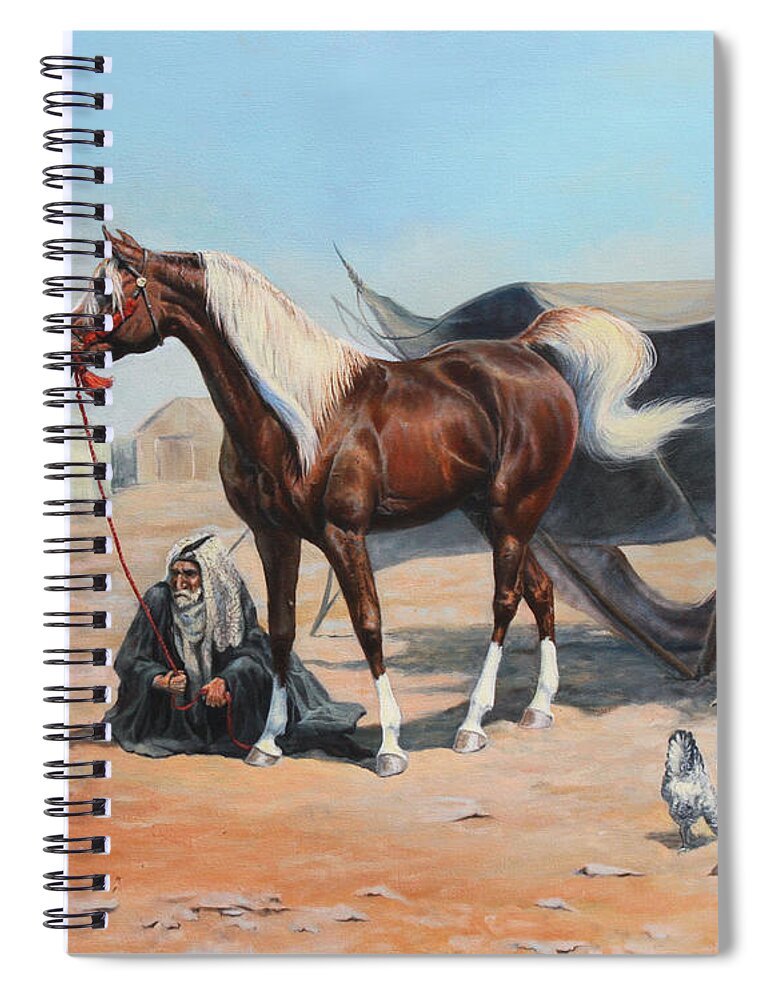 Arabian Spiral Notebook featuring the painting The Prize by Jeanne Newton Schoborg