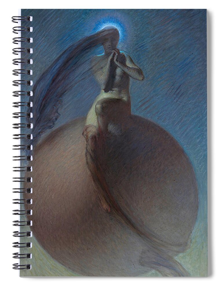 Bernard Hall Spiral Notebook featuring the painting The quest by Bernard Hall