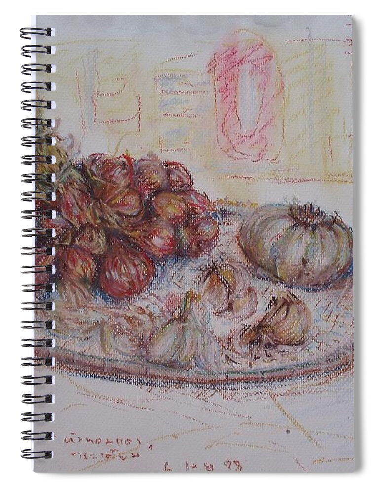 Onion Spiral Notebook featuring the painting The Red Onion by Sukalya Chearanantana