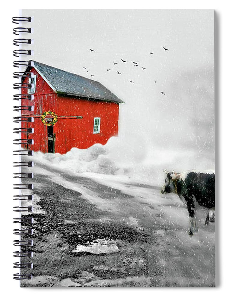 Connecticut Landscape Spiral Notebook featuring the photograph The Red Red Barn by Diana Angstadt