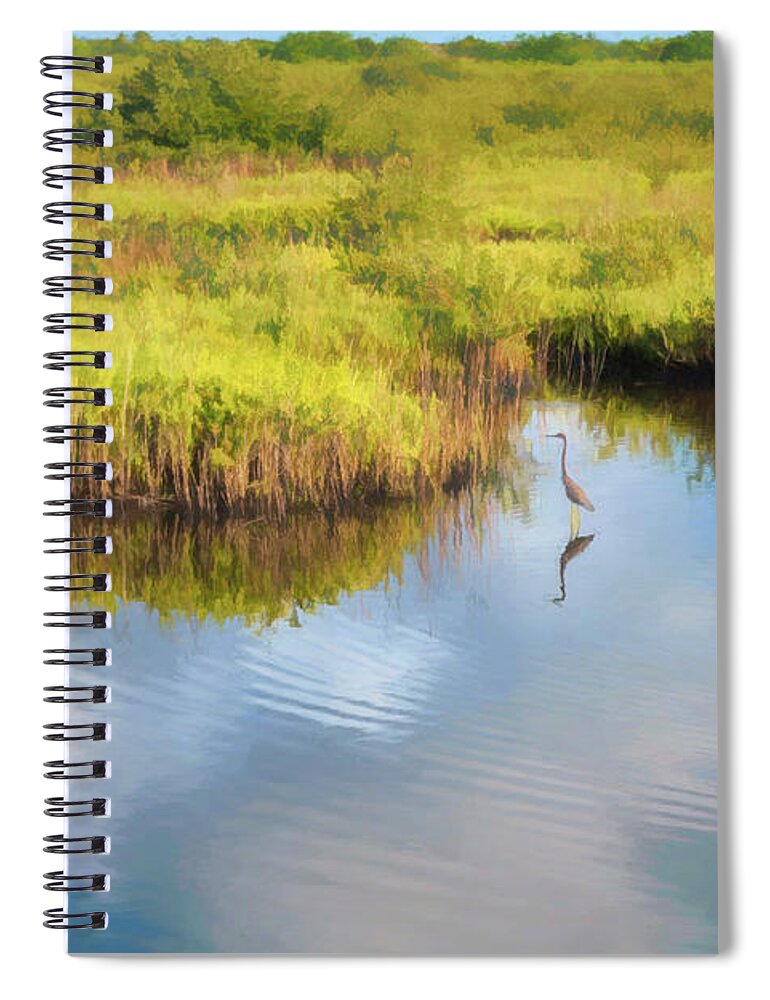 Landscape Spiral Notebook featuring the digital art The Refuge by John M Bailey