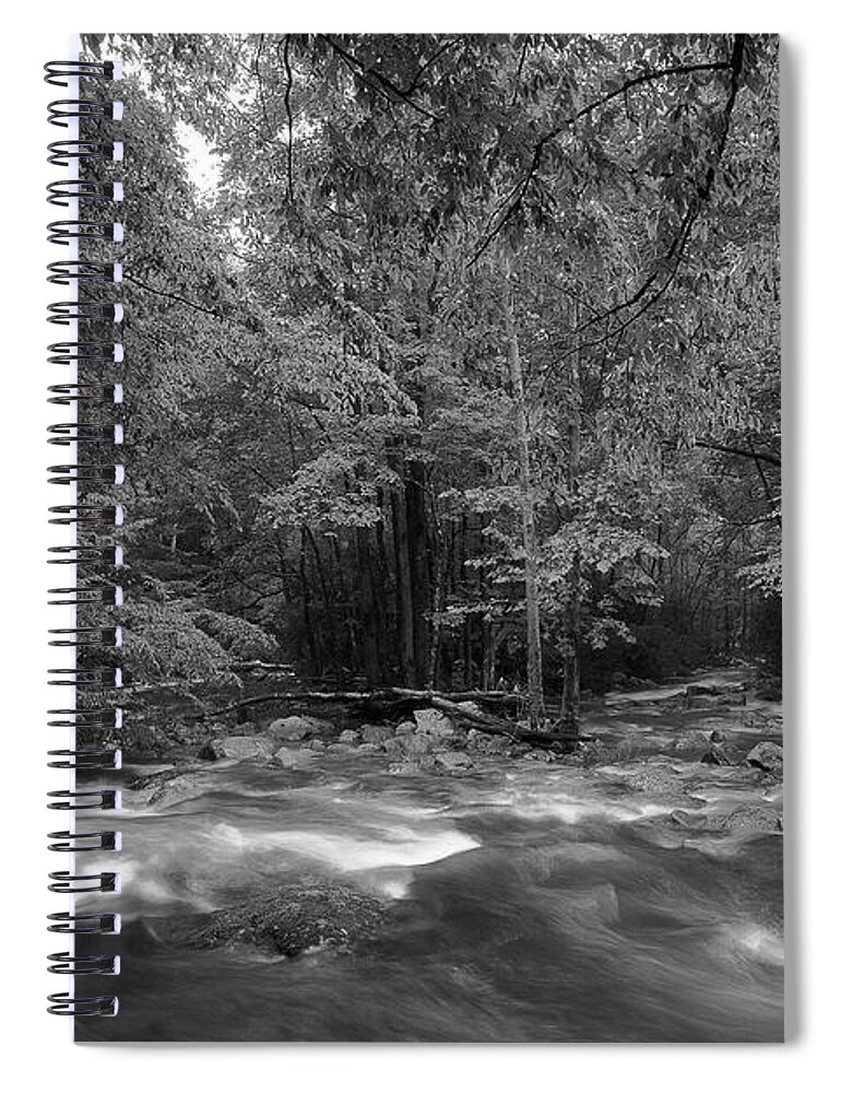 River Spiral Notebook featuring the photograph The River Forges On by Mike Eingle