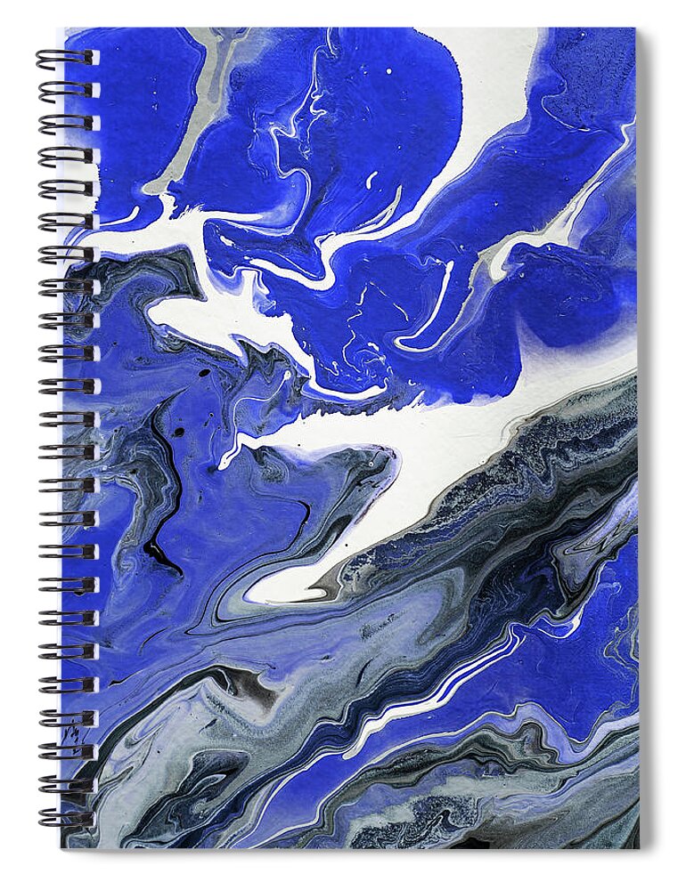 Jenny Rainbow Fine Art Photography Spiral Notebook featuring the photograph The Rivers Of Babylon Fragment 1. Abstract Fluid Acrylic Painting by Jenny Rainbow