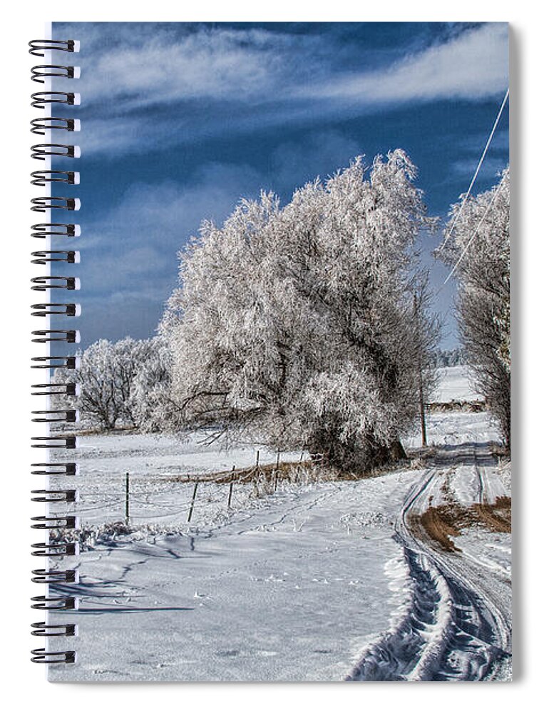 Winter Spiral Notebook featuring the photograph The Road Home by Alana Thrower