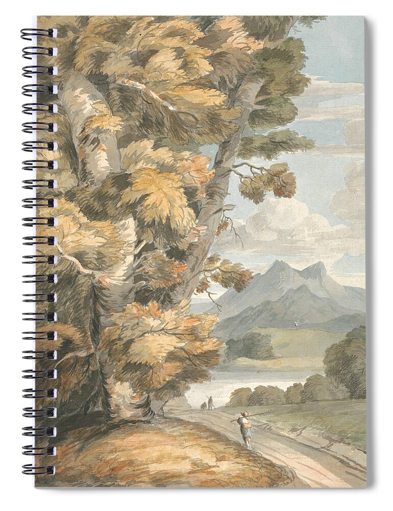 19th Century Painters Spiral Notebook featuring the painting The Road to the Lake by Francis Towne