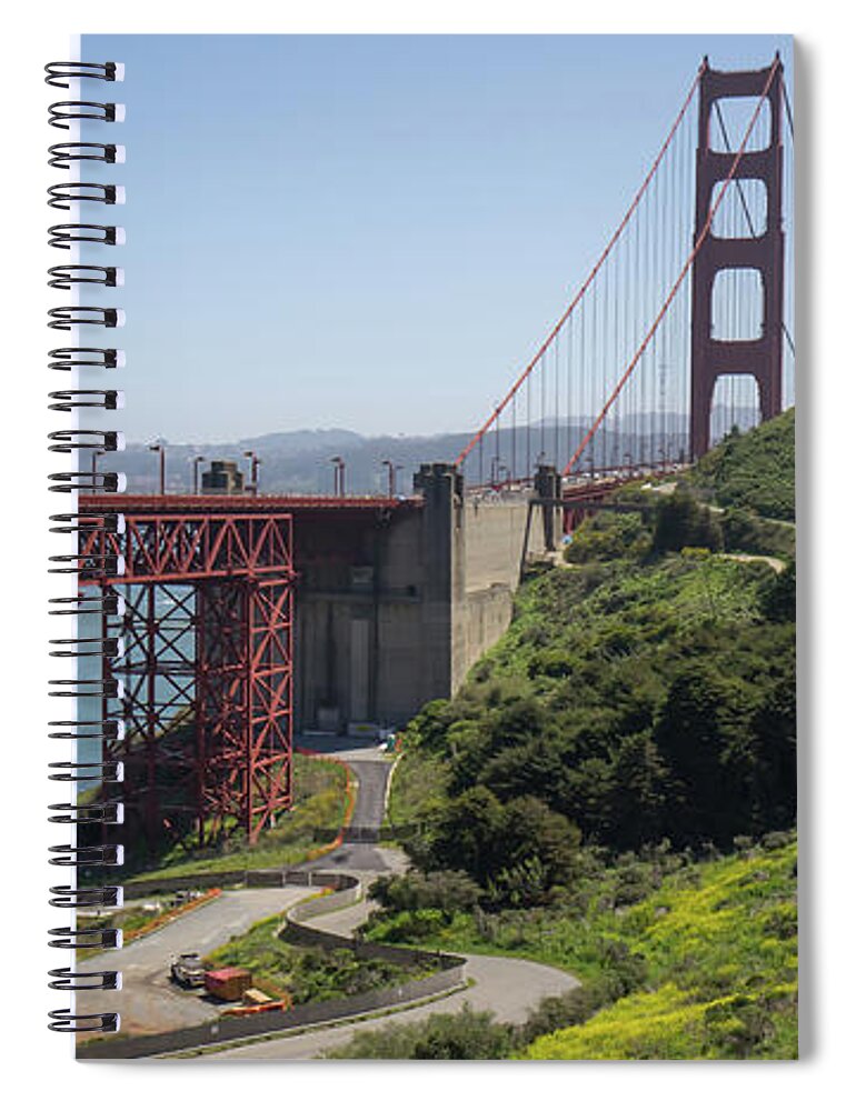 Wingsdomain Spiral Notebook featuring the photograph The San Francisco Golden Gate Bridge DSC6139long by Wingsdomain Art and Photography