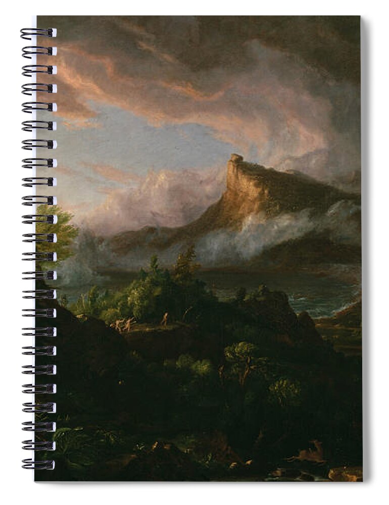 Thomas Cole Spiral Notebook featuring the painting The Savage State by Thomas Cole
