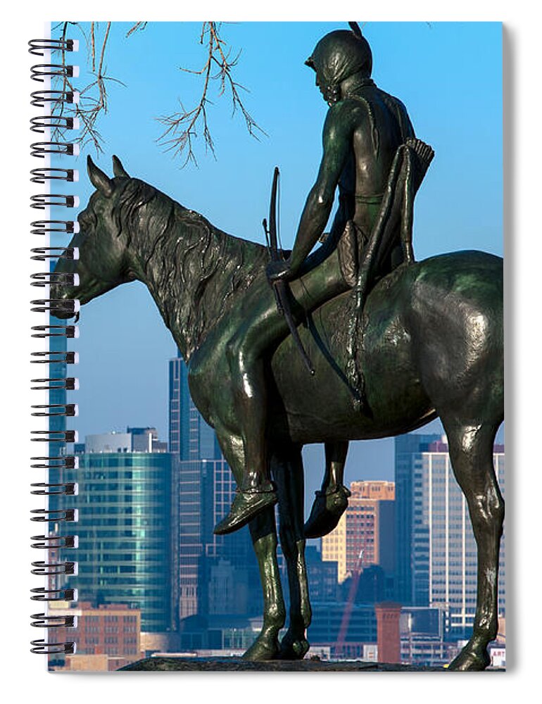 Scout Spiral Notebook featuring the photograph The Scout Statue by Jeff Phillippi