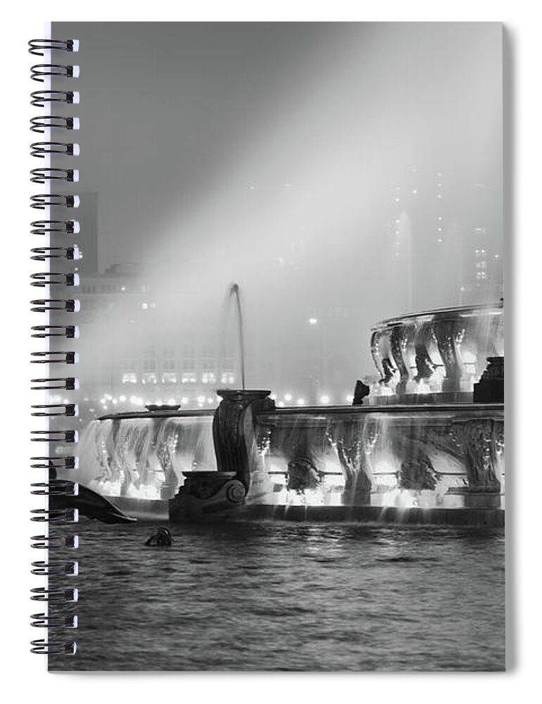 Chicago Spiral Notebook featuring the photograph The SeaHorse Speaks - Buckingham Fountain - Chicago by Scott Campbell