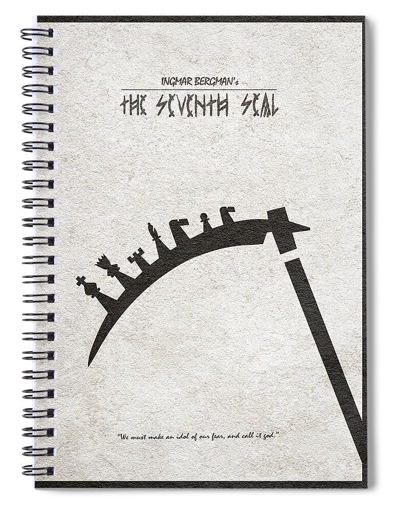 Seventh Seal Spiral Notebook featuring the digital art The Seventh Seal aka Det Sjunde Inseglet by Inspirowl Design