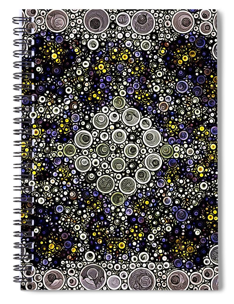 Fractal Spiral Notebook featuring the digital art The Shadows Within by Nick Heap