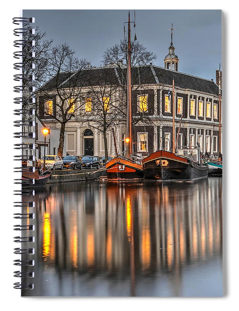 Schiedam Spiral Notebook featuring the photograph The Short Harbour in Schiedam by Frans Blok