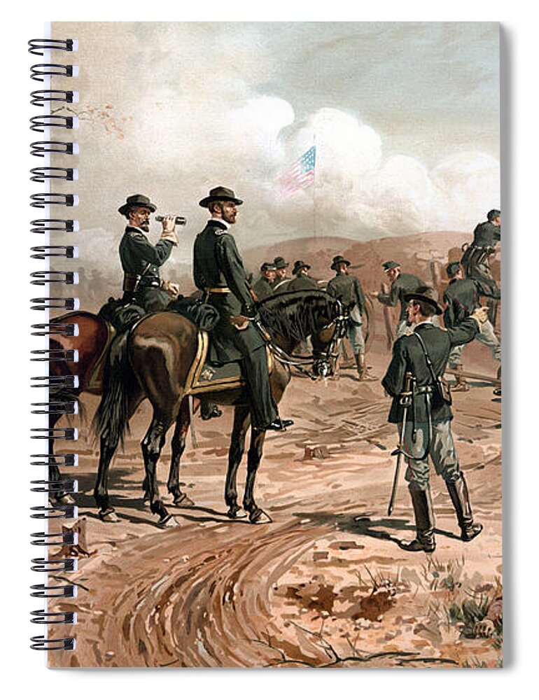 General Sherman Spiral Notebook featuring the painting The Siege of Atlanta by War Is Hell Store