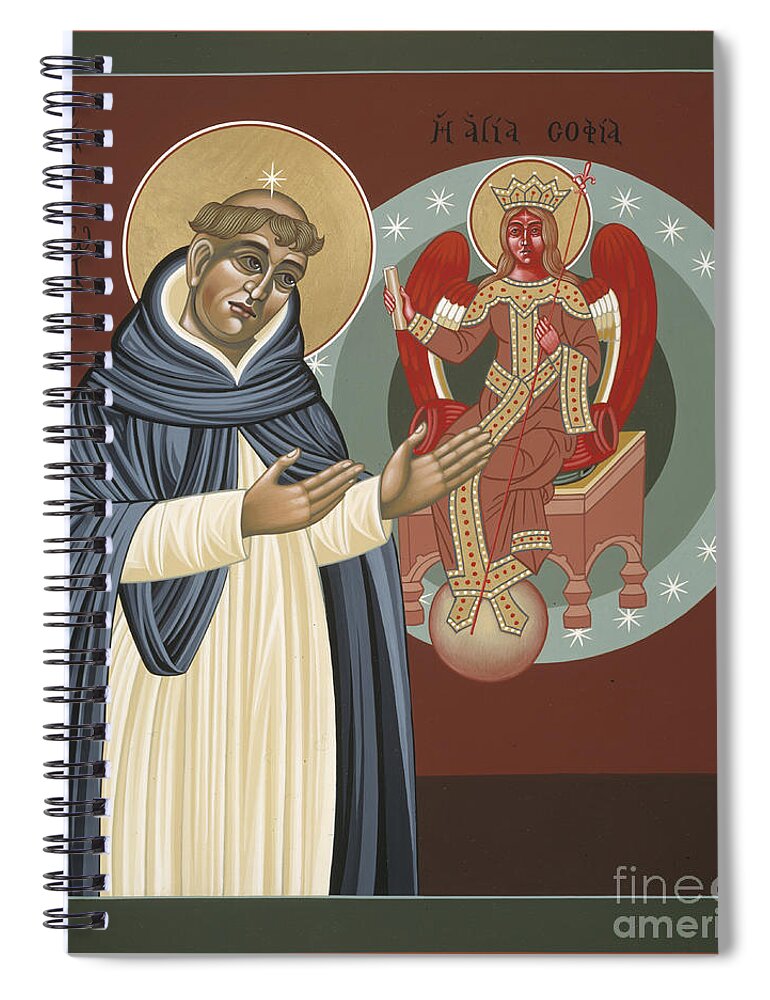 The Silence Of St Thomas Aquinas Spiral Notebook featuring the painting The Silence of St Thomas Aquinas 097 by William Hart McNichols