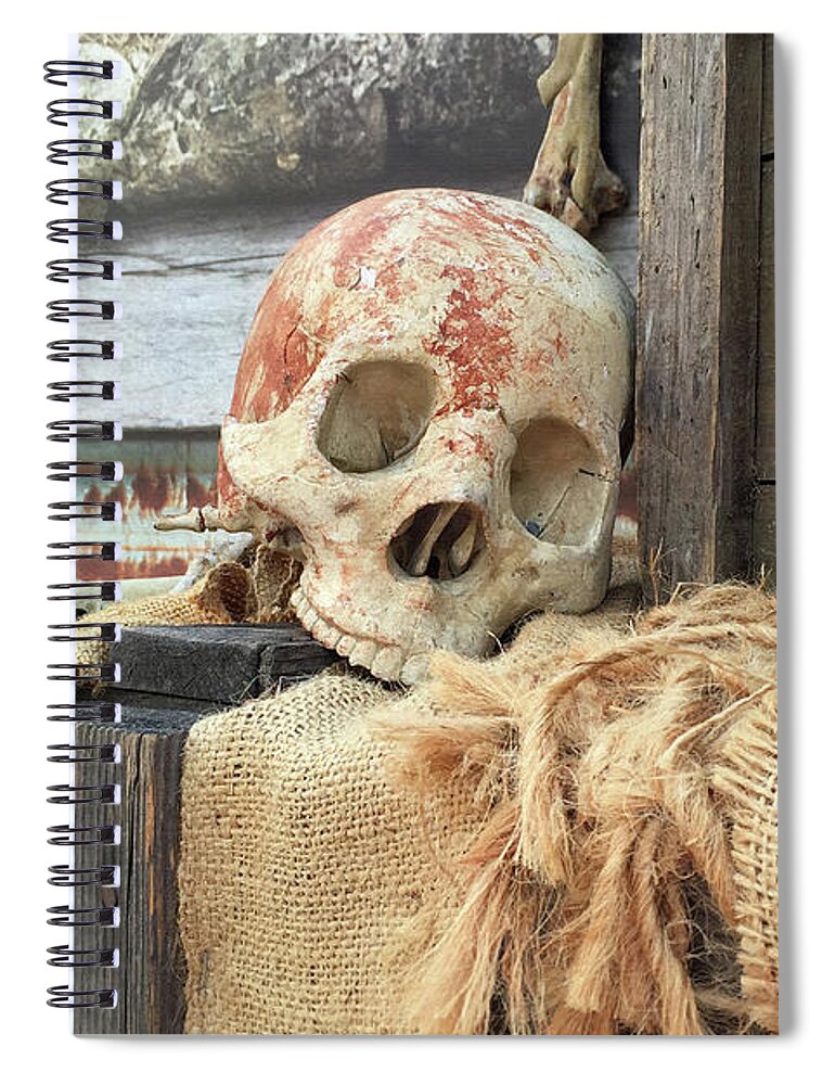 Skull Spiral Notebook featuring the photograph The Skull Bone by Art Block Collections