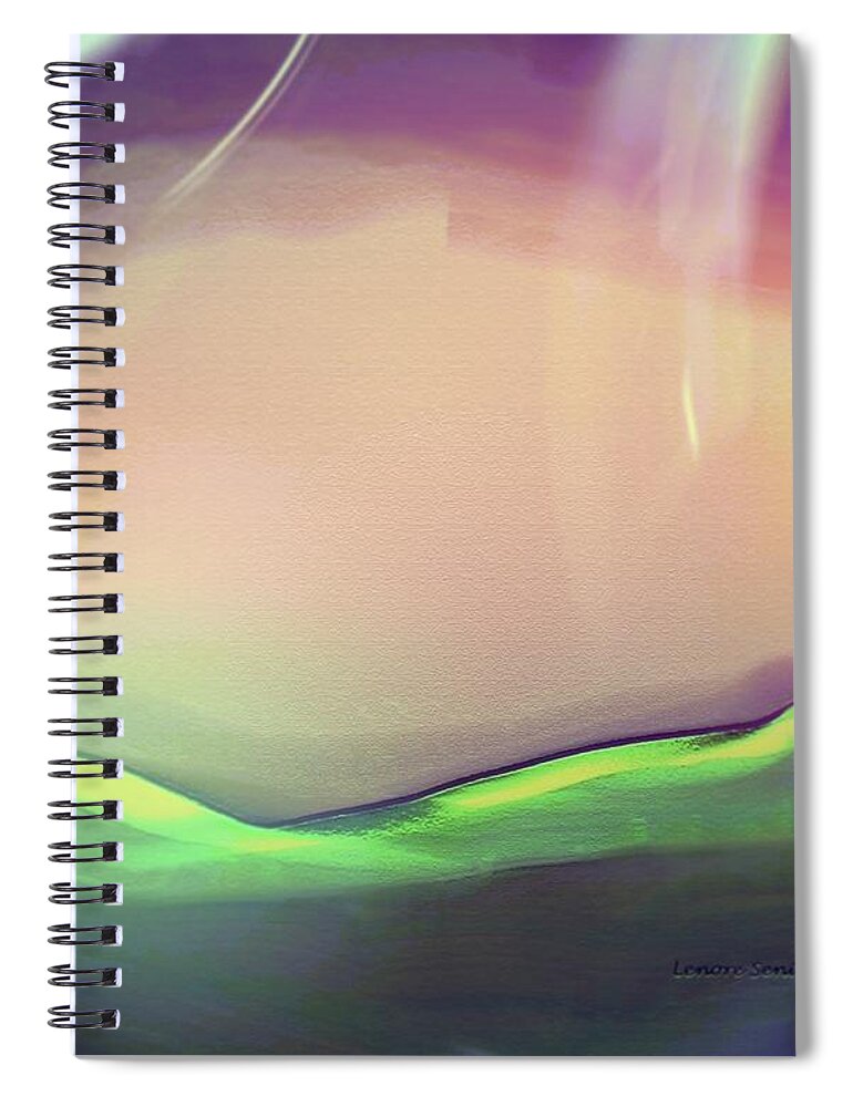Abstract Spiral Notebook featuring the mixed media The Sky I Saw by Lenore Senior
