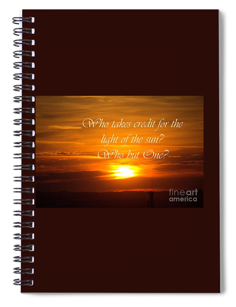 Landscape Spiral Notebook featuring the digital art The Son Sun by Donna L Munro