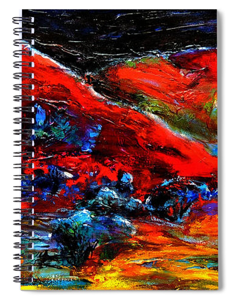 Art Spiral Notebook featuring the painting The sound of the night by Jeremy Holton