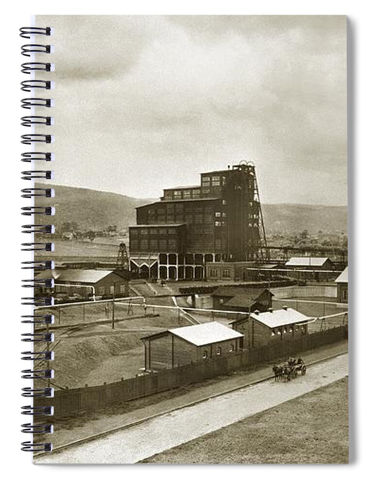  Stanton Colliery Spiral Notebook featuring the photograph The Stanton Colliery Empire St. The Heights Wilkes Barre PA early 1900s by Arthur Miller